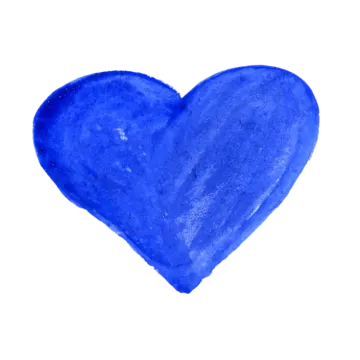 a blue heart on a white background