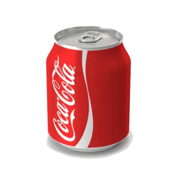 a can of coca on a white background