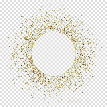 a circle of gold glitters on a transparent background