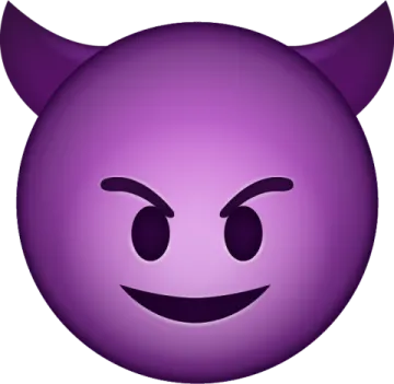 a purple ball with horns on it