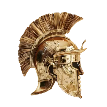 a roman helmet on a white background