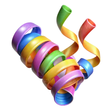 a rainbow colored ribbon on a white background
