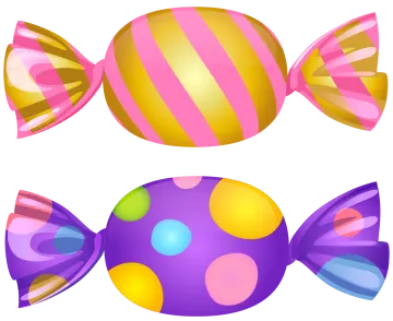 a set of three candys in different colors