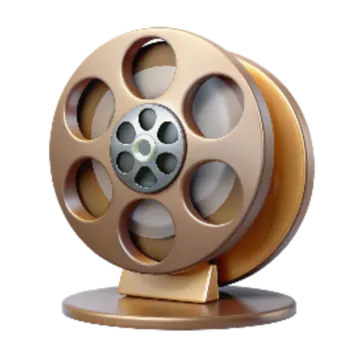 a movie reel on a white background