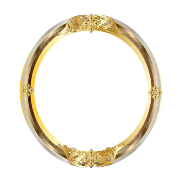 a gold ring with a white background