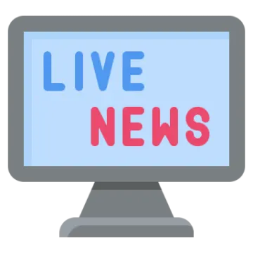 the live news logo on a computer screen