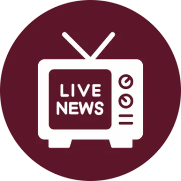 the live news logo in a red circle