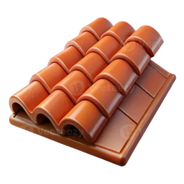 an orange roof tile on a white background