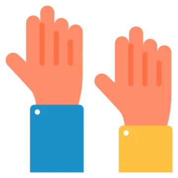 a pair of hands with two different colors
