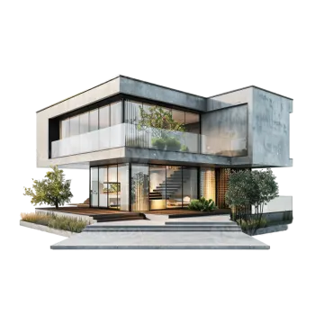 a 3d rendering of a modern house
