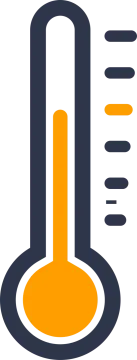 a thermometer on a white background