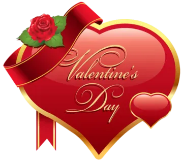 a red heart with a rose on it and the words happy valentine day