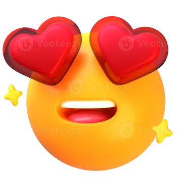 a smiley face with hearts on it