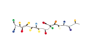 a string of lights on a white background