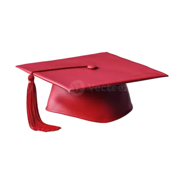 a red graduation cap on a white background