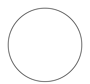 a black and white circle on a white background