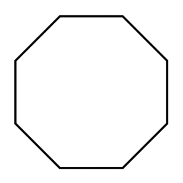a hexagon is shown in black and white