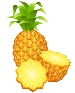 a pineapple cut in half
