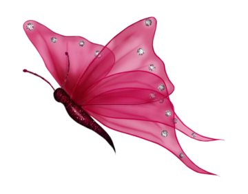 a pink butterfly with diamonds on its wings