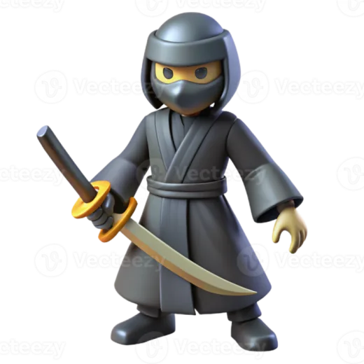 a lego ninja with a sword in his hand