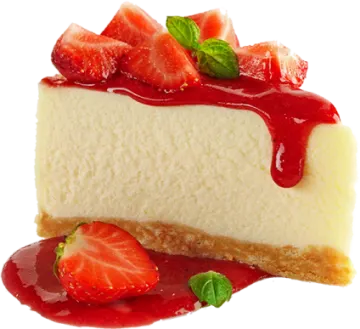 a piece of cheese cake with strawberries on top