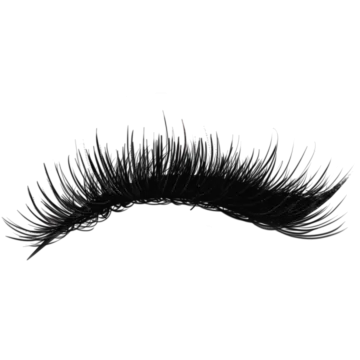 a pair of eyelashes on a white background