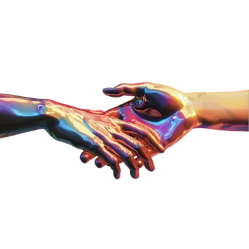 two hands holding each other hands