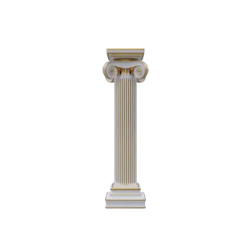 a white and gold column
