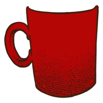 a red mug on a white background