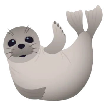 a seal with its paws up in the air