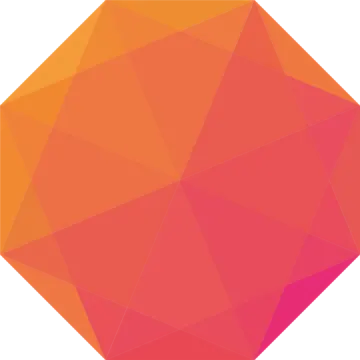 an orange and pink geometric shape