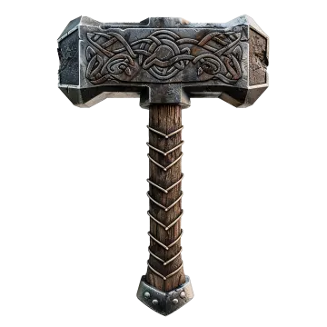 an axe with a celtic design on it
