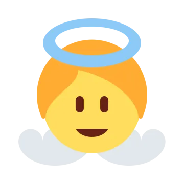 a smiley face with an angel halo around it