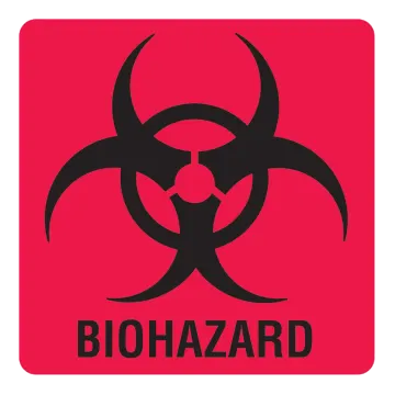 a bio hazard symbol on a red background