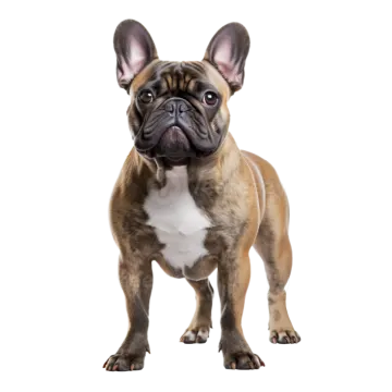 a small brown and white dog standing up
