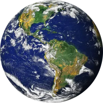 the earth with a white background