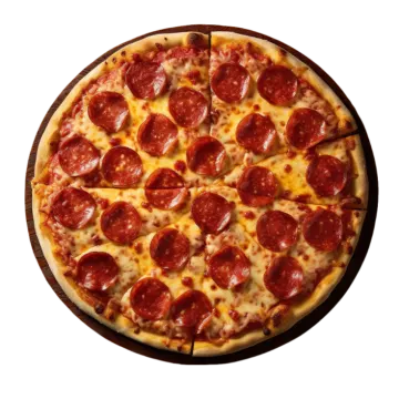 a pizza with pepperoni and cheese on it