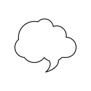 a speech bubble on a white background