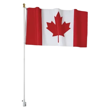 a canadian flag on a pole