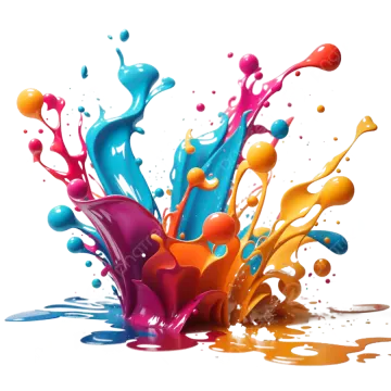 colorful paint splashs on white background