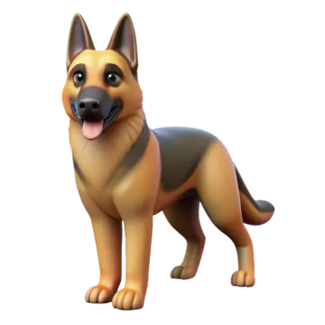 a cartoon character of a german shepherd dog