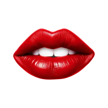 a red lipstick on a white background