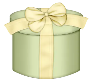 a green gift box with a yellow bow