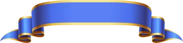 a blue and gold ribbon
