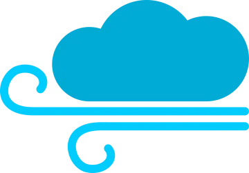 a blue cloud on top of a shelf