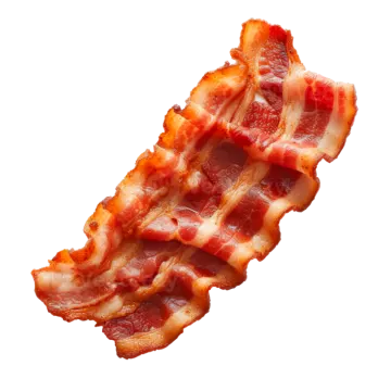 bacon on a white background