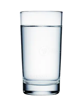a glass of water on a white background