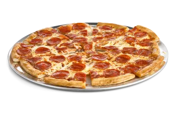 a pizza with pepperoni and cheese