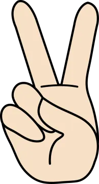 a hand with two fingers in the middle