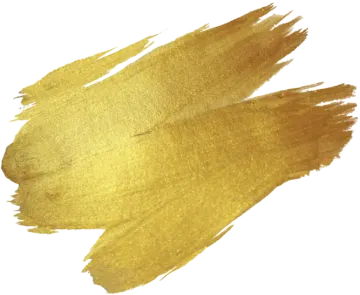 a gold brush stroke on a white background